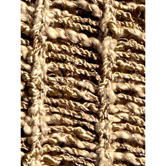 Chicos Open Weave Knit Sweater Boho Loose Fit V Neck Beige Lightweight Pullover - Picture 8 of 8